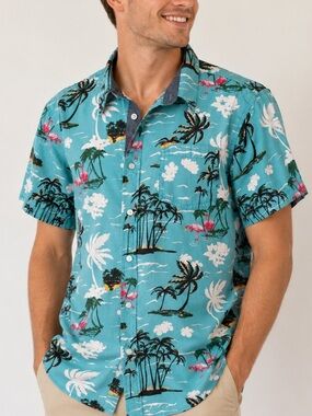 Eighty Eight Platinum Tropical Button Down Shirt XL | 100% Cotton Hawaiian Shirt
